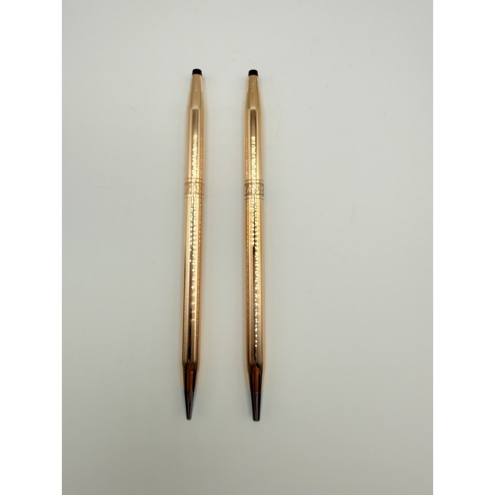 Vintage Cross 14K Gold Filled Roses Pen Pencil Set w/ Cross Case